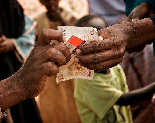 Cash transfer as part of a social security program in Northeastern Kenya.
